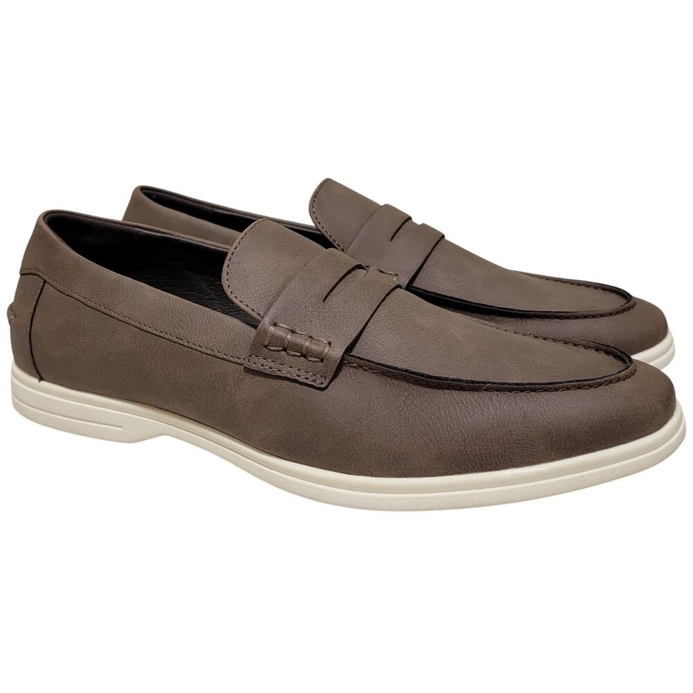 Alfani Men Leon Slip On Penny Loafers Size US 8.5M Brown Faux Leather